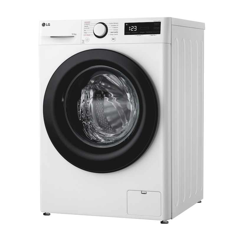 LG Máquina de lavar e secar roupa LG F4DR509S6W, 9/6 kg, eficiência energética A-10%/D, 1400 r.p.m., AI DD™, Steam™, branco, F4DR509S6W